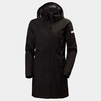 Black raincoat with a hood on a light gray background