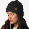Heated Cable Knit Beanie