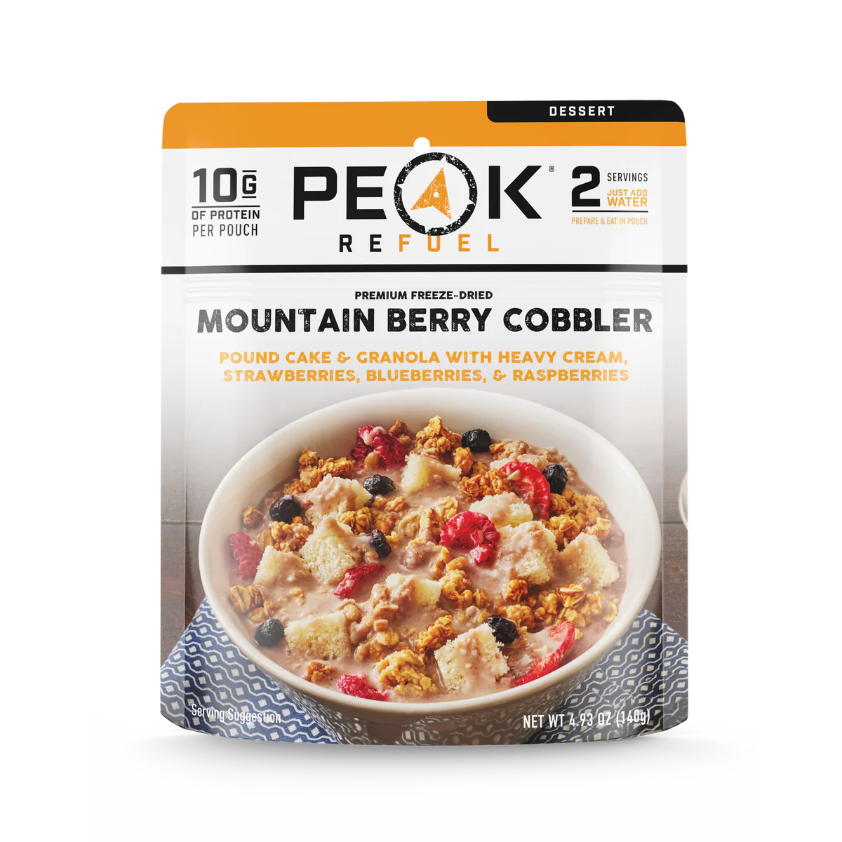Peak Refuel Mountain Berry Cobbler package on a white background