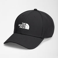 Black cap with The North Face logo on a light gray background